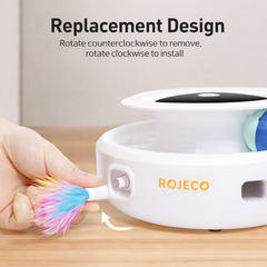 ROJECO 2 in 1 Smart Cat Toys Automatic Feather Fun Ball Toy Set For Cat Dog 5 Modes Electronic Interactive Pet Toy Accessories