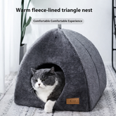 New Triangle Cat Nest Closed Cat House Pet Nest Warm and Thickened Deep Sleep Dog Nest Pet Supplies Closed Cat bed cat tents