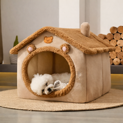 Folding Houses Removable Washable Cat House Puppy Cave Sofa Four Seasons General Can Pet Supplies for Small Medium Pet