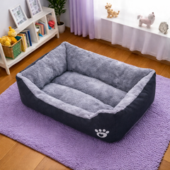 Black Dog Bed Plush Sleeping Bed for Large, Medium and Small Dogs, Non-Slip and Bite-Resistant Pet Sleeping Mat