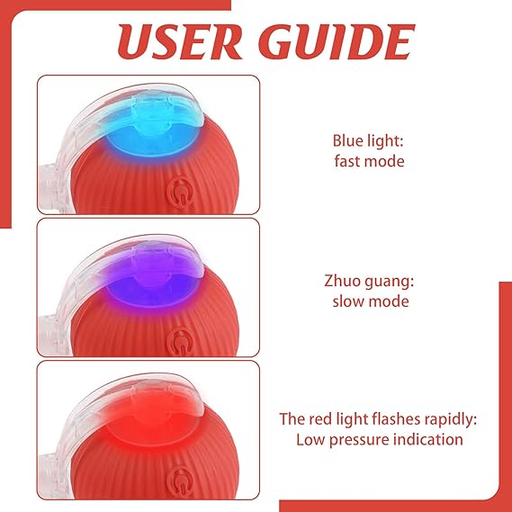 Interactive Cat Toy Ball Smart Automatic Moving Electric Pet for Cats Dogs Toys USB Rechargeable 360° Available Upgraded 3 Mode Switching Indoor Fun Boredom Relief Exercise on Carpet Hard Floor Red