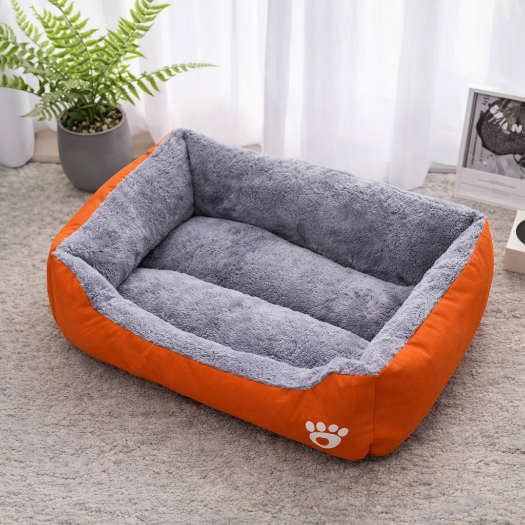 Black Dog Bed Plush Sleeping Bed for Large, Medium and Small Dogs, Non-Slip and Bite-Resistant Pet Sleeping Mat