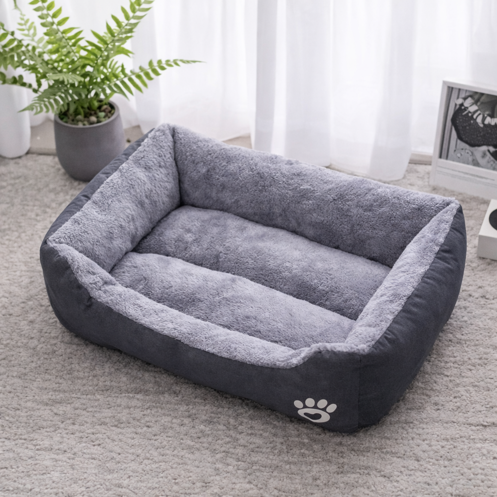 Black Dog Bed Plush Sleeping Bed for Large, Medium and Small Dogs, Non-Slip and Bite-Resistant Pet Sleeping Mat