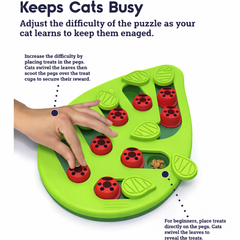 Rainy Day Puzzle & Play - Interactive Cat Treat Puzzle Cat Toys Leaks Food Cat Scratch Board