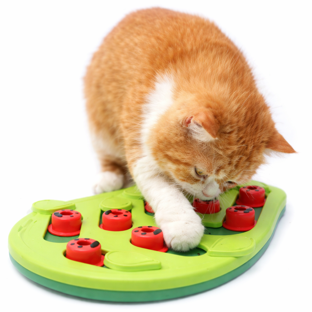 Rainy Day Puzzle & Play - Interactive Cat Treat Puzzle Cat Toys Leaks Food Cat Scratch Board