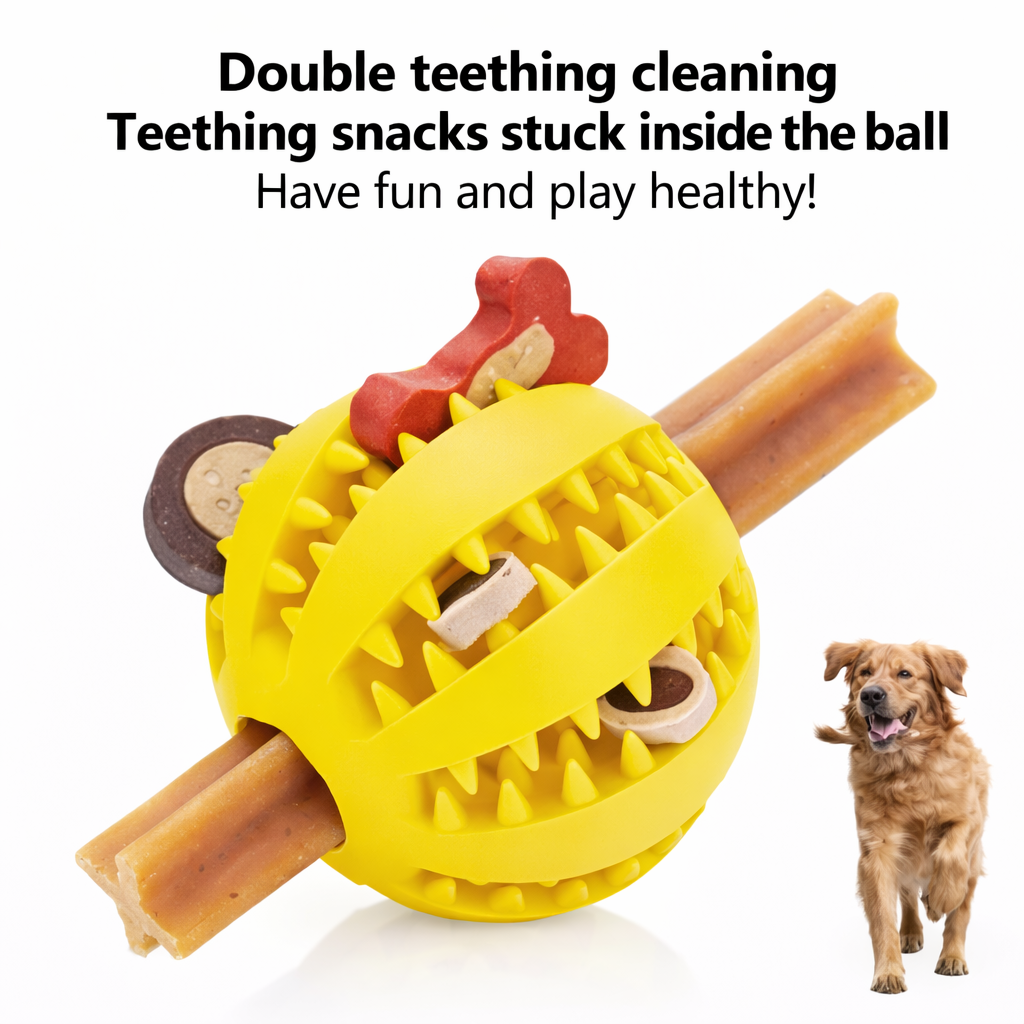Dog Toy Ball Can Leak Food Bouncy Ball Rubber Dogs Molar Toys Balls Bite Resistant Pet Teeth Cleaning Toy Dog Accessories
